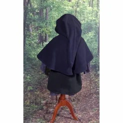 Hot Gugel  für Kinder und Erwachsene, dunkelgraue Kapuze Wolle, Wikinger, Ritter & Räuber Mittelalter, Larp Accessoires