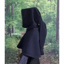 Hot Gugel  für Kinder und Erwachsene, dunkelgraue Kapuze Wolle, Wikinger, Ritter & Räuber Mittelalter, Larp Accessoires