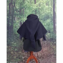 Hot Gugel  für Kinder und Erwachsene, dunkelgraue Kapuze Wolle, Wikinger, Ritter & Räuber Mittelalter, Larp Accessoires