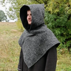 Kostüme Für Erwachsene|Toraxacum Gugel für Wikinger Wolle grau, Skjoldehamn Gugel für Frauen und Männer, ,  G-EW-W-gr-ka
