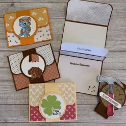 Outlet Gutscheinkarten Verpackungen mit Grußkartenfunktion zum Geburtstag, Geldgeschenk mit Glückwünschen, Kinder, Handarbeit Geldgeschenke