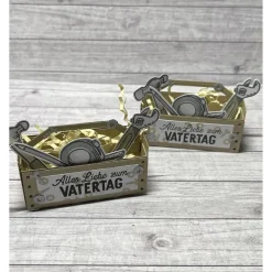 Online Gutscheinverpackung zum Vatertag, Werkzeugkasten als Geldgeschenk, Werkzeugkiste für Schokolade etc., Stampin‘ Up! Geschenkverpackungen