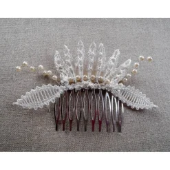 Outlet Haarschmuck Haarkämmchen Haarkrönchen Hochzeit geklöppelt Handarbeit Haarkamm Hochzeit Brautschmuck Brautschmuck