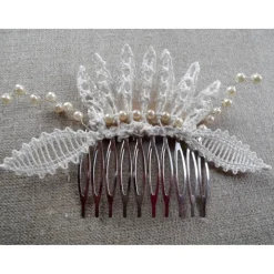 Outlet Haarschmuck Haarkämmchen Haarkrönchen Hochzeit geklöppelt Handarbeit Haarkamm Hochzeit Brautschmuck Brautschmuck