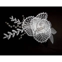 Discount Haarschmuck weiß Haarreif Hochzeit geklöppelt Handarbeit Brautschmuck Brautschmuck