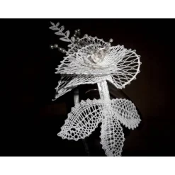 Discount Haarschmuck weiß Haarreif Hochzeit geklöppelt Handarbeit Brautschmuck Brautschmuck