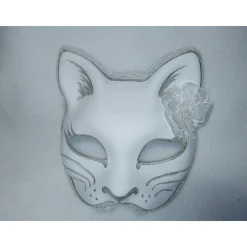 Discount Halbmaske, Katze, Maske, handbemalt, Tiermaske, Pappmache Masken