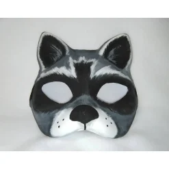 Masken|DittesDIESundDAS Halbmaske, Waschbär, Maske, handbemalt, Tiermaske, Pappmache