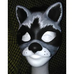 Masken|DittesDIESundDAS Halbmaske, Waschbär, Maske, handbemalt, Tiermaske, Pappmache