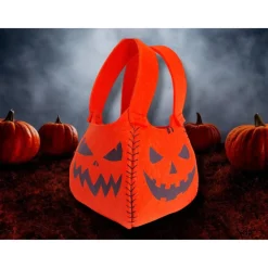 Discount Halloween Beutel aus Filz mit Kürbisgesichtern Accessoires