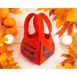 Discount Halloween Beutel aus Filz mit Kürbisgesichtern Accessoires