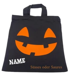 Taschen|baby name for u Halloween Tasche mit Namen Beutel  Kürbisgesicht Süsses oder Saures
