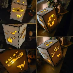 Deko Halloween|AlexandrasKreativwerkstatt Halloween Windlicht, Halloween Lampe, Laterne Halloween Boxen, Spinne, Kürbis, Hexe