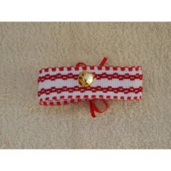 Best Halsband für Osterlamm Aidastoff bestickt, Kreuzstich rot weiß Osterdeko