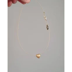 Online Halskette mit Herz Anhänger, Herzkette aus Silber vergoldet Brautschmuck