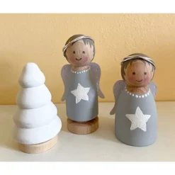 Weihnachtsdeko|Strandgutlädchen Handbemalte Engel Figurenkegel aus Holz – Weihnachtsdeko & Peg Dolls