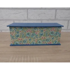 Clearance Handgefertigte Geschenkverpackung aus Pappe, Papier und Buchleinen - Blumenmotiv Geschenkverpackungen