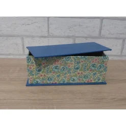 Clearance Handgefertigte Geschenkverpackung aus Pappe, Papier und Buchleinen - Blumenmotiv Geschenkverpackungen