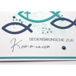 Glückwunschkarten|Kartenmeer Handgefertigte Glückwunschkarte zur Kommunion – liebevolle Karte zur Erstkommunion