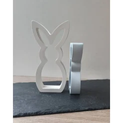 Discount Handgefertigte Hasenfiguren Dusty Blue & Weiß aus Profiplast 200 – Moderne Osterdeko im Set Osterhasen