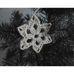 Baumschmuck|akkis-flinke-nadeln Handgefertigte Häkelsterne – 7er Set Weihnachtssterne/Schneesterne in Vanille – Baumbehang & Deko