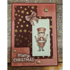 Clearance Handgefertigte Weihnachtskarte Trommler - inkl. Einlegeblatt & Umschlag Weihnachtskarten