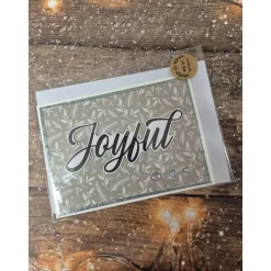 Weihnachtskarten|ShopKunterbunt24 Handgefertigte Weihnachtskarte Joyful - inkl. Einlegeblatt & Umschlag