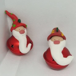 Baumschmuck|Danielas IdeenReich Handgefertigte Weihnachtsschellen mit Polymer-Clay-Wichteln – große Deko-Glocken, 2 Wichtel frei wählbar