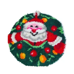 Best Handgeknüpfter Teppich mit Weihnachtsmann – Unikat, ca. 48cm x 37cm, liebevolle Handarbeit Weihnachtsdeko