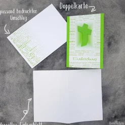 Best Handgemachte Einladungskarte Konfirmation, Kommunion & Firmung mit Kreuz Einladungskarten
