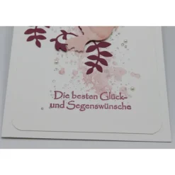 Glückwunschkarten|Kartenmeer Handgemachte Glückwunschkarte zur Konfirmation oder Kommunion – Taube, rosa-bordeaux, für Mädchen, Unikat