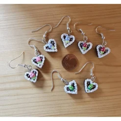 Trachtenschmuck|Pfullinger Engele Handgemachte Lebkuchenherzchen Ohrringe mit Glückspilz, Zuckerguss & hochwertigem  Strass – Antiallergisch & Versilbert