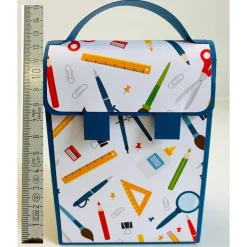 Clearance Handgemachte Schultasche aus Karton – Geschenkverpackung zur Einschulung (9 x 12 x 5 cm) Kinder Einschulung