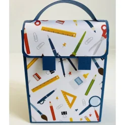 Clearance Handgemachte Schultasche aus Karton – Geschenkverpackung zur Einschulung (9 x 12 x 5 cm) Kinder Einschulung
