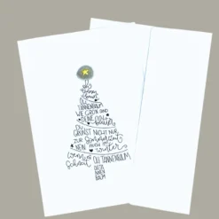 Best Handgemachte Weihnachtskarte Oh Tannenbaum mit Mini-Steinmotiv & Umschlag – Einzigartige Grußkarte Weihnachtskarten