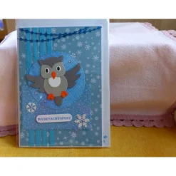Clearance Handgemachte Weihnachtskarte mit Eule Weihnachtskarten