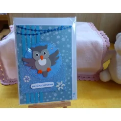 Clearance Handgemachte Weihnachtskarte mit Eule Weihnachtskarten