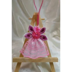Sale Handgemachter Weihnachtsengel in Pink – festlich und elegant Baumschmuck