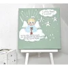 Best Handgemaltes Schutzengel Taufgeschenk Junge – Personalisiertes Engelbild mit Teddy zur Taufe & Geburt, 20x20 cm Geschenke