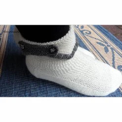 Trachtenmode|maleBL Handgestrickte Wollsocken Trachtenlook – Größe 38/39 – Oktoberfest Socken wollweiß