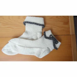 Trachtenmode|maleBL Handgestrickte Wollsocken Trachtenlook – Größe 38/39 – Oktoberfest Socken wollweiß