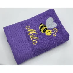 Sale Handtuch ( 50 x 100 cm ) + Motiv Biene  (#Nr. 102) + Name / Kinderhandtuch Kinder Einschulung