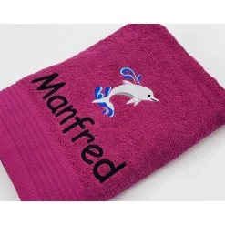 Sale Handtuch ( 50 x 100 cm ) + Motiv Delfin (#Nr.34) + Name / Kinderhandtuch Kinder Einschulung