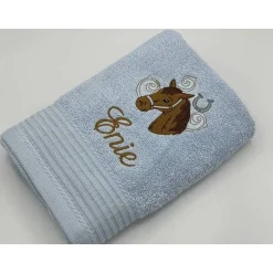 Sale Handtuch ( 50 x 100 cm ) + Motiv Pferdekopf (#Nr. 104) + Name / Kinderhandtuch Kinder Einschulung