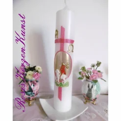 Best Handverzierte OSTERKERZE oder OSTERNACHTSKERZE mit KREUZ u. weiteren CHRISTLICHEN SYMBOLEN Osterkerzen