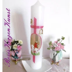 Best Handverzierte OSTERKERZE oder OSTERNACHTSKERZE mit KREUZ u. weiteren CHRISTLICHEN SYMBOLEN Osterkerzen