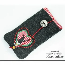 Best Handytasche - Hirsch im Herz zum OKTOBERFEST, Farbwahl, Handy Etui für Samsung, iPhone  Smartphone,  Handyhülle Trachtentaschen
