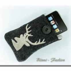 Best Handytasche - Hirsch im Herz zum OKTOBERFEST, Farbwahl, Handy Etui für Samsung, iPhone  Smartphone,  Handyhülle Trachtentaschen