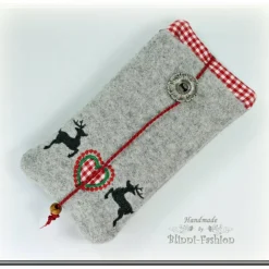 Best Handytasche - Hirsch im Herz zum OKTOBERFEST, Farbwahl, Handy Etui für Samsung, iPhone  Smartphone,  Handyhülle Trachtentaschen