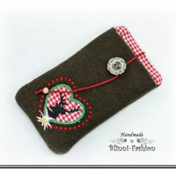 Best Handytasche - Hirsch im Herz zum OKTOBERFEST, Farbwahl, Handy Etui für Samsung, iPhone  Smartphone,  Handyhülle Trachtentaschen